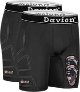 Davion® - 2 Packs Boys Baseball Sliding Padded Compression Shorts with 2 Athletic Cups Youth Underwear for Football, Lacrosse
