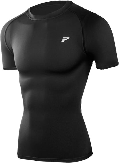 Men's Compression Quick Dry Short Shirts UPF 50+ UV Sun Protection Workout Undershirts Weatherproof Rash Guard