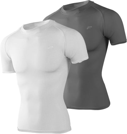 Men's Compression Quick Dry Short Shirts UPF 50+ UV Sun Protection Workout Undershirts Weatherproof Rash Guard