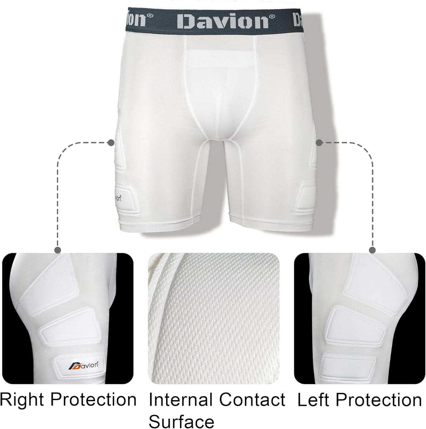 Pro-Shield™ Youth Sliding Shorts (w/ Cup) - White